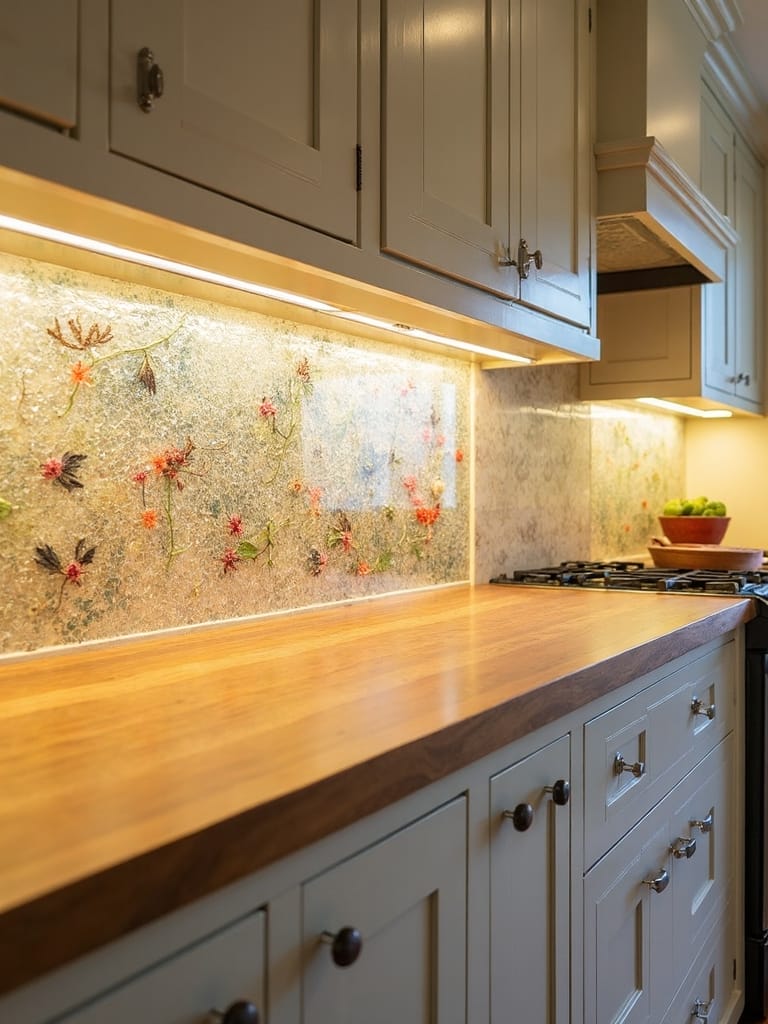 rustic nature inspired artisanal complementary kitchen backsplash