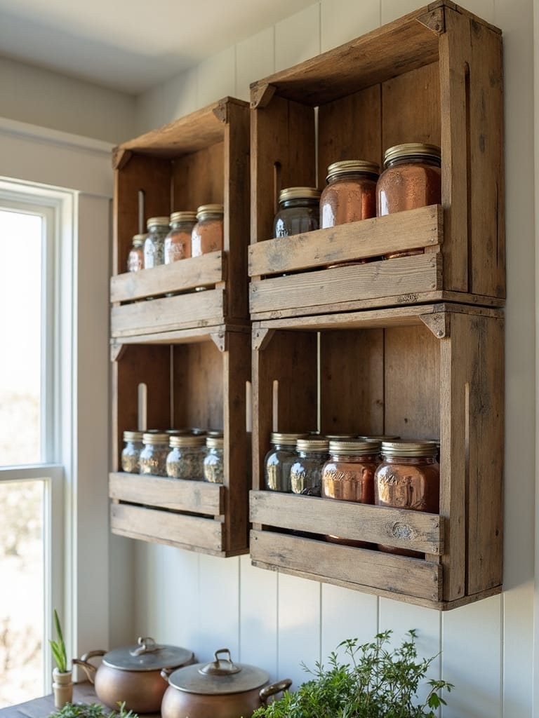 rustic vintage charming kitchen storage solutions