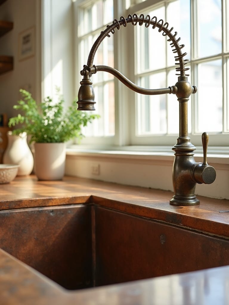 rustic vintage inspired patina developing brass fixtures