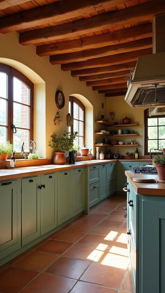 rustic warm inviting kitchen color ideas