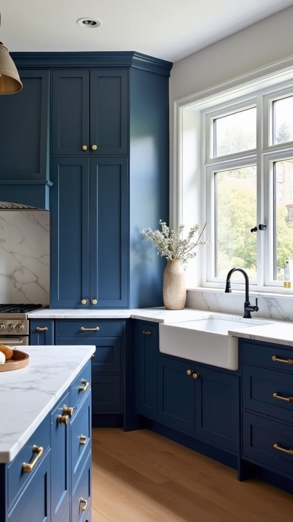 sophisticated deep sapphire kitchens