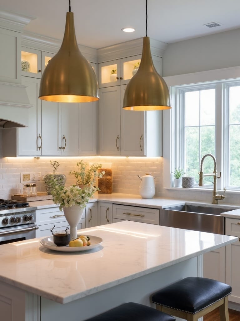 sophisticated metallic accent lighting