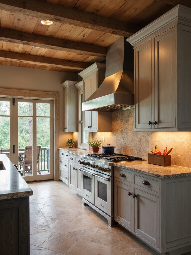 sophisticated timeworn kitchen design