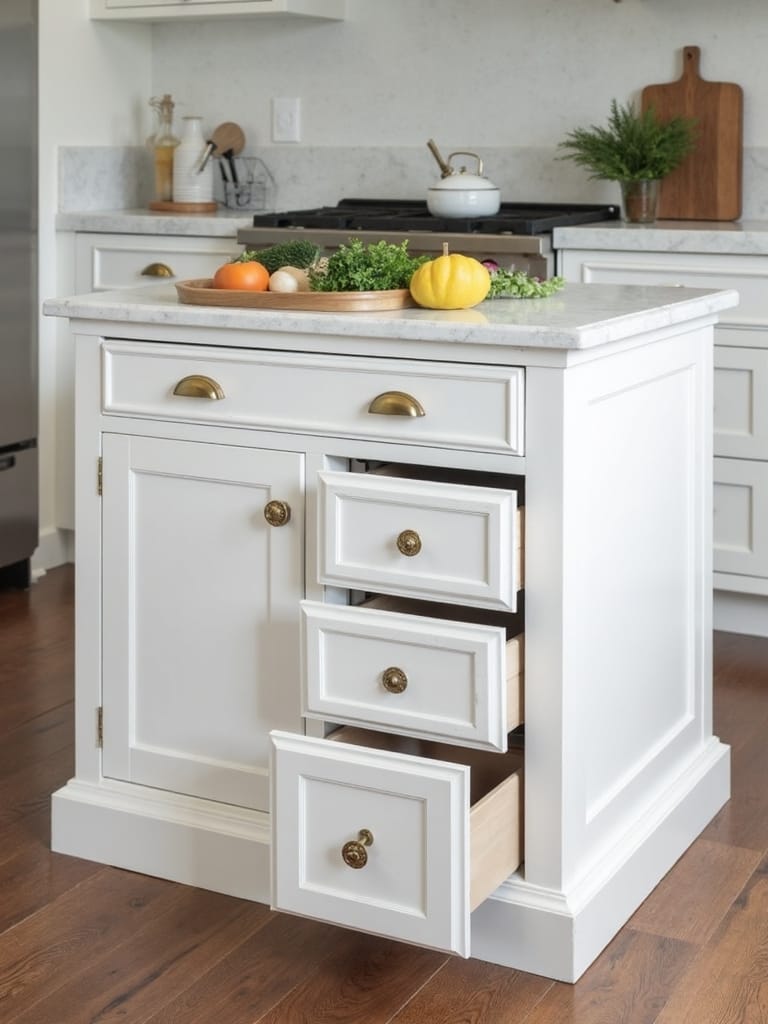 space saving kitchen island storage