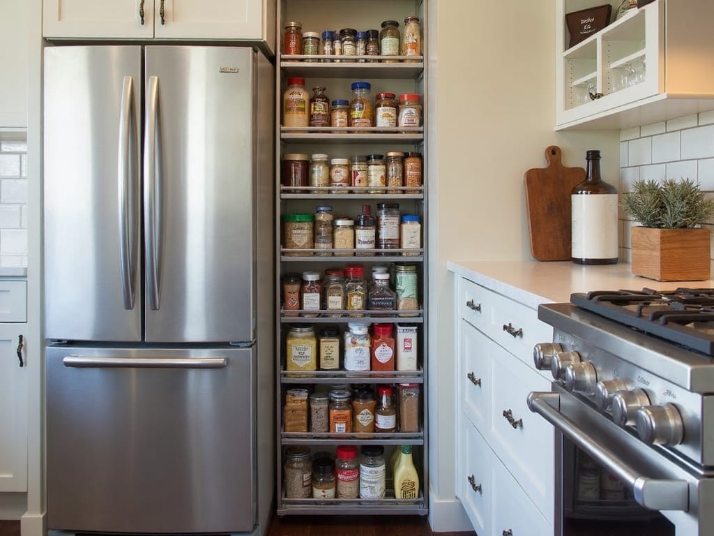 space saving sliding pantry
