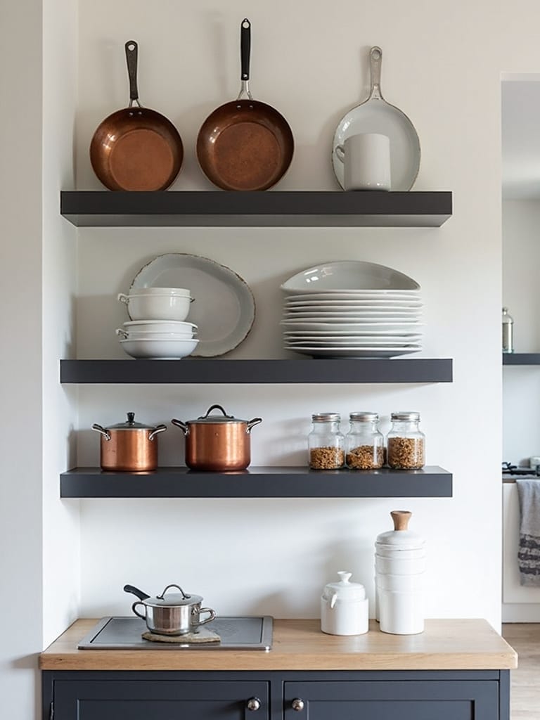 vertical storage enhances kitchen organization