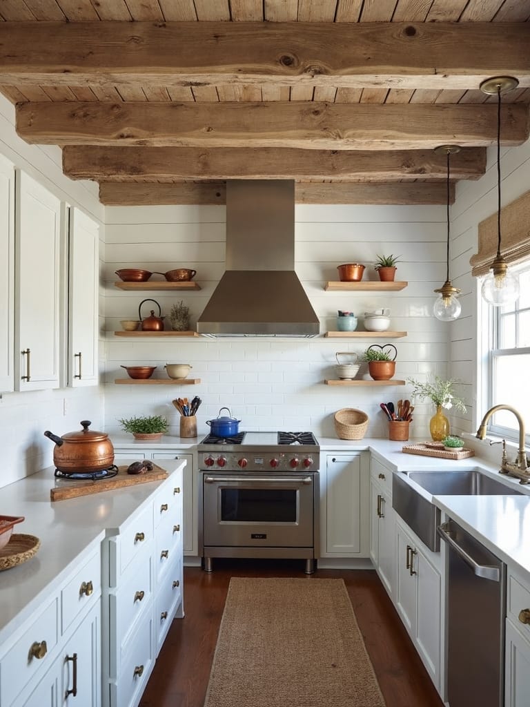 vintage and modern appliances harmoniously blend
