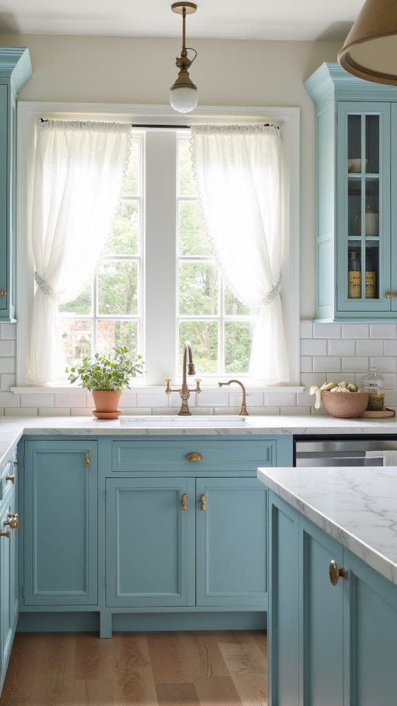 vintage baby blue kitchens