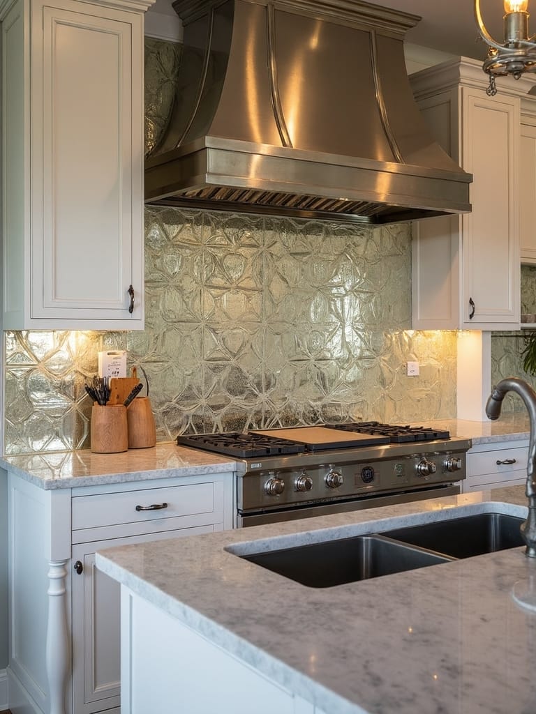 vintage glamour kitchen backsplash transformation