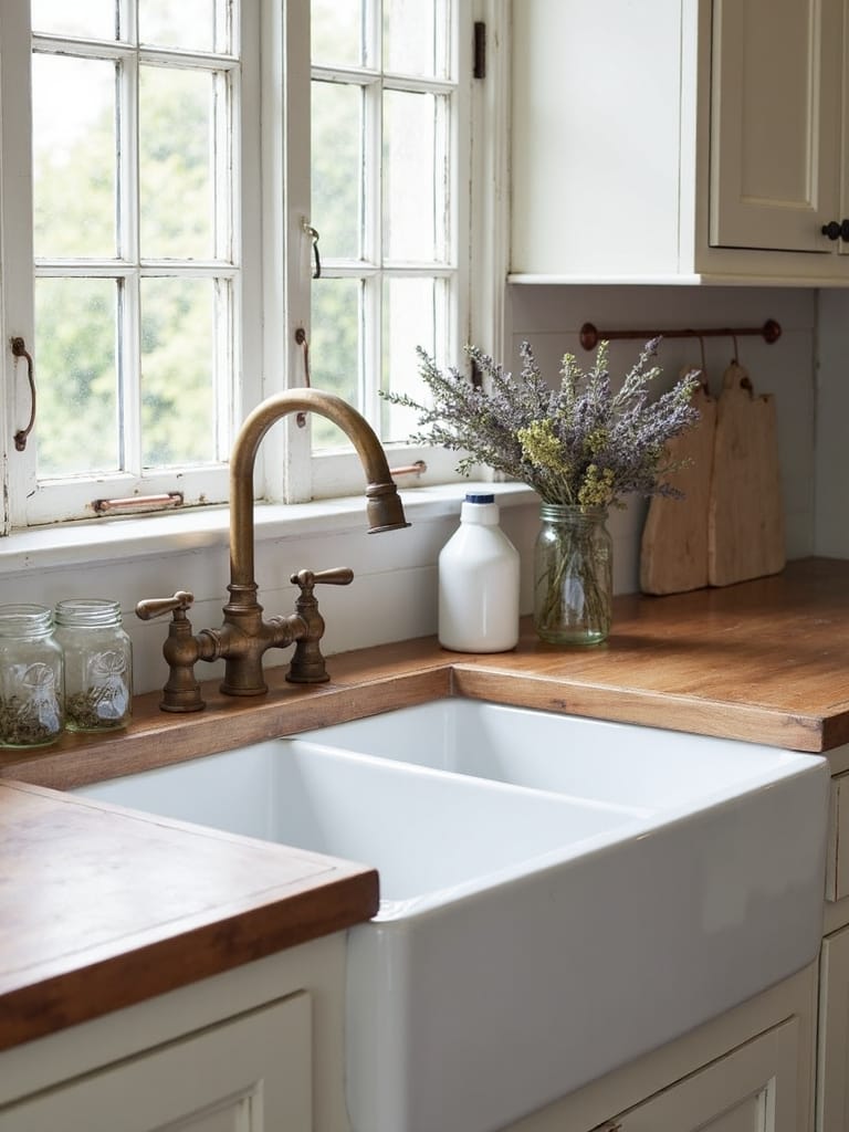 vintage inspired farmhouse double bowl configurations