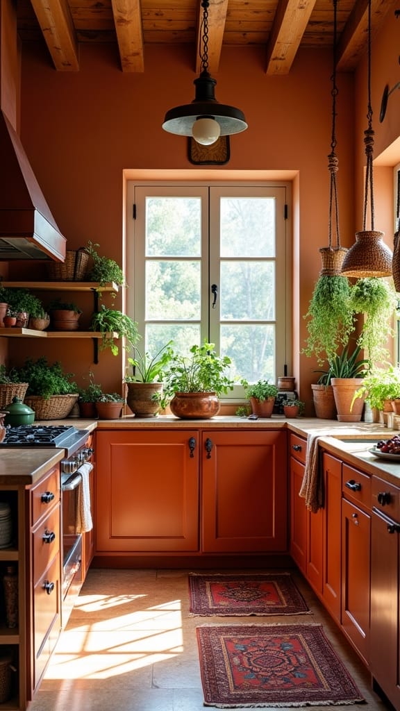 warm cozy boho kitchen colors