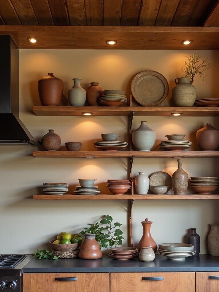 artistic handcrafted ceramic kitchen display