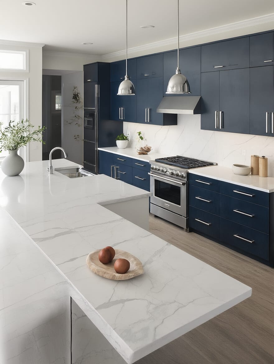 cool modern blue kitchens