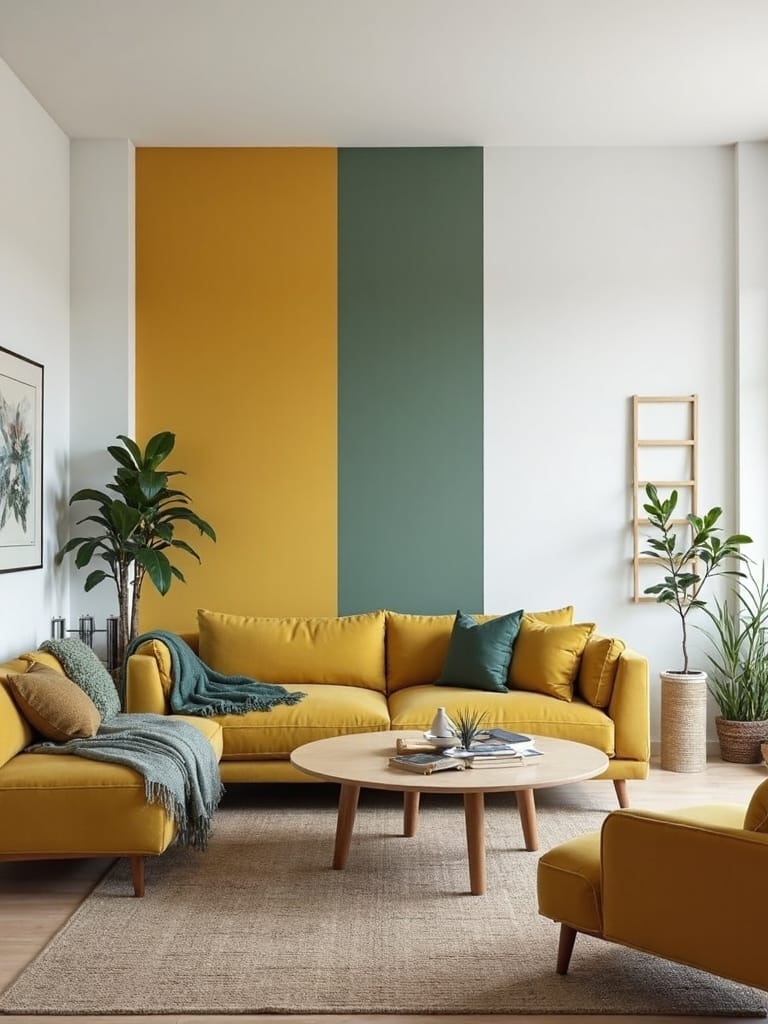 defined spaces through color blocking