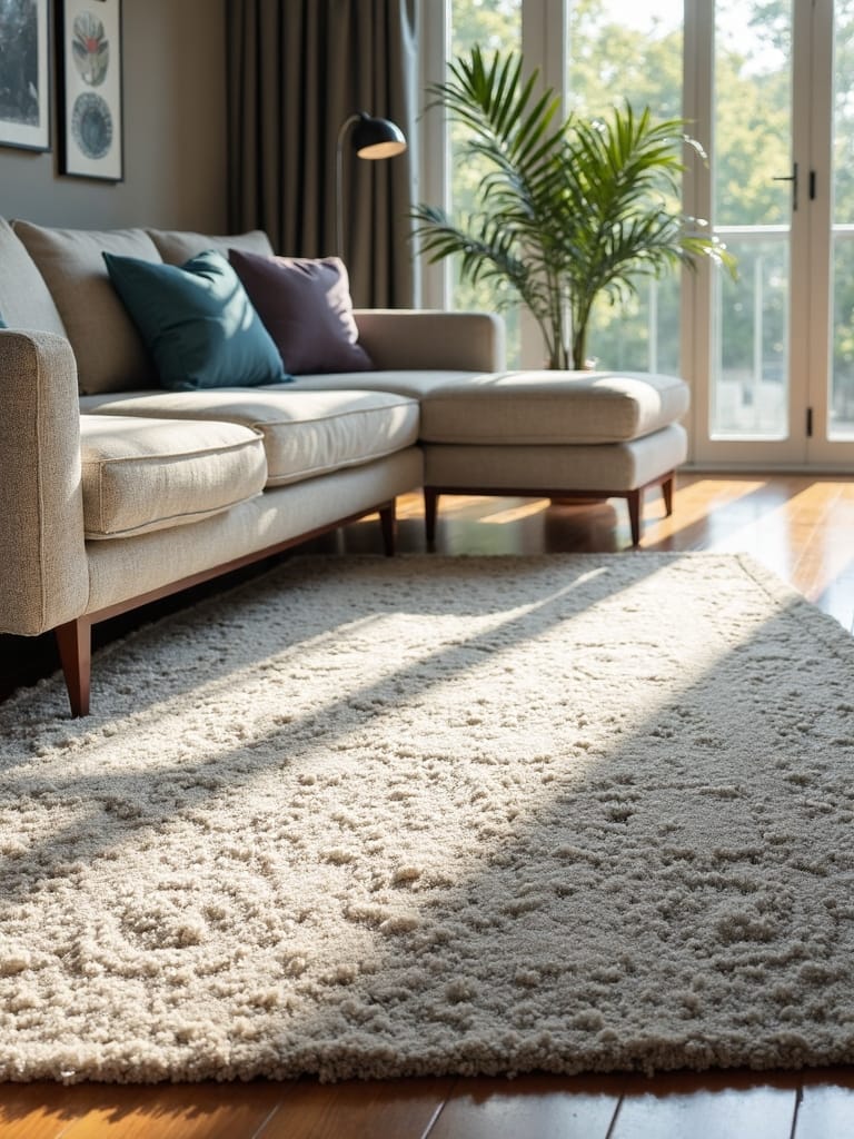 focal point through strategic rug placement