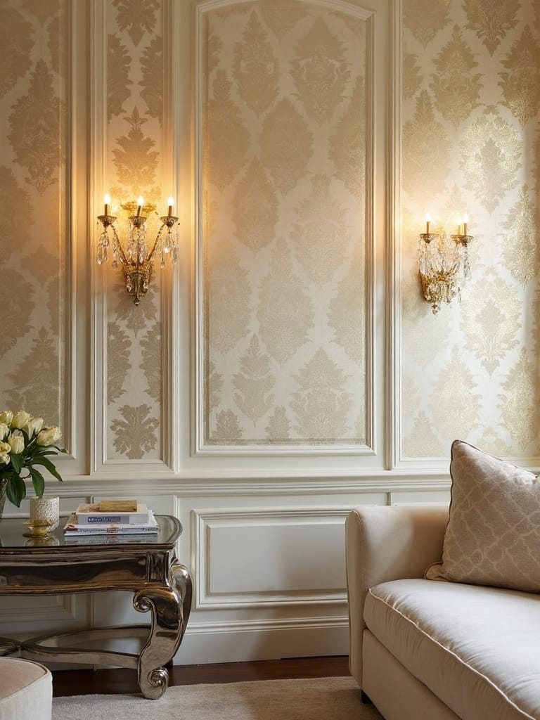 glamorous metallic accent wall decor