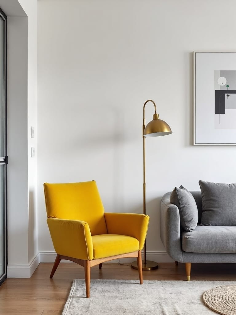 harmonious vintage modern living room design
