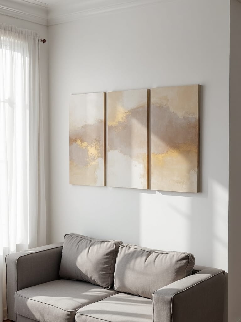 layered light colored minimalist art gallery
