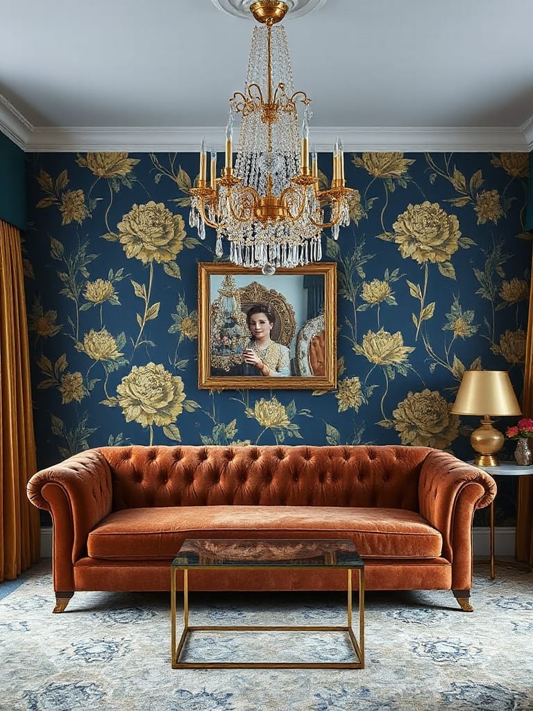 living room wallpaper statement designs