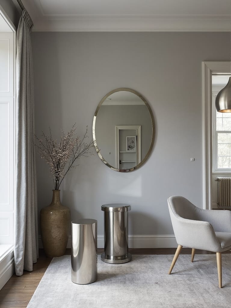 metallic accents enhance grey minimalism