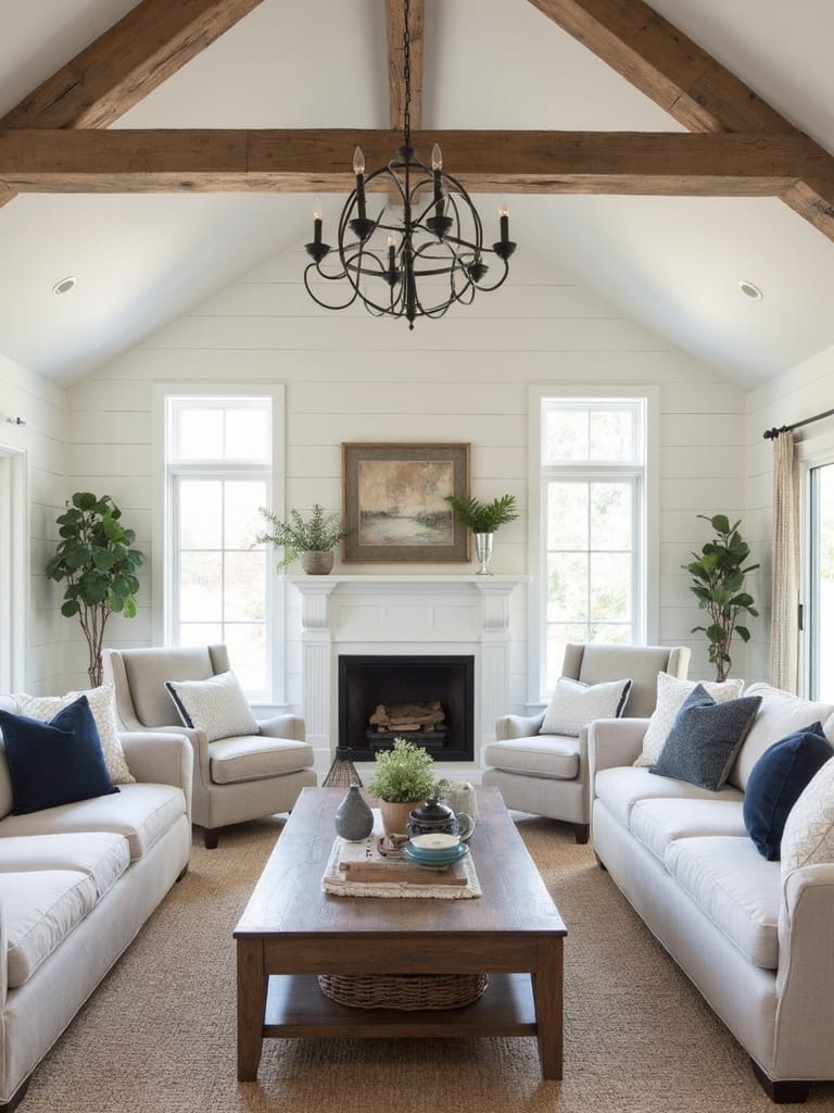 minimalist farmhouse lighting focal points
