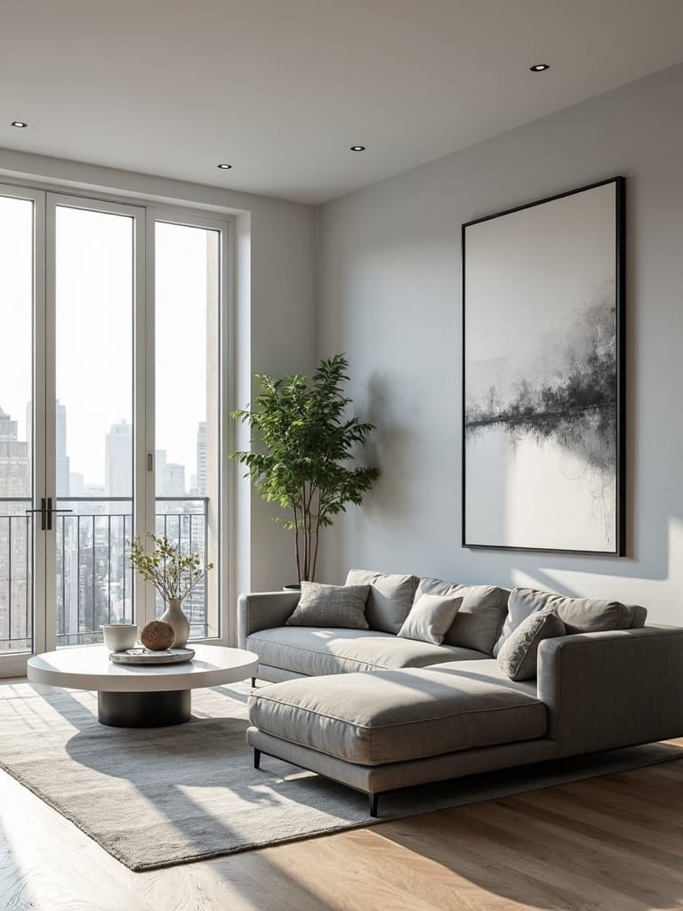 minimalist living room focal point