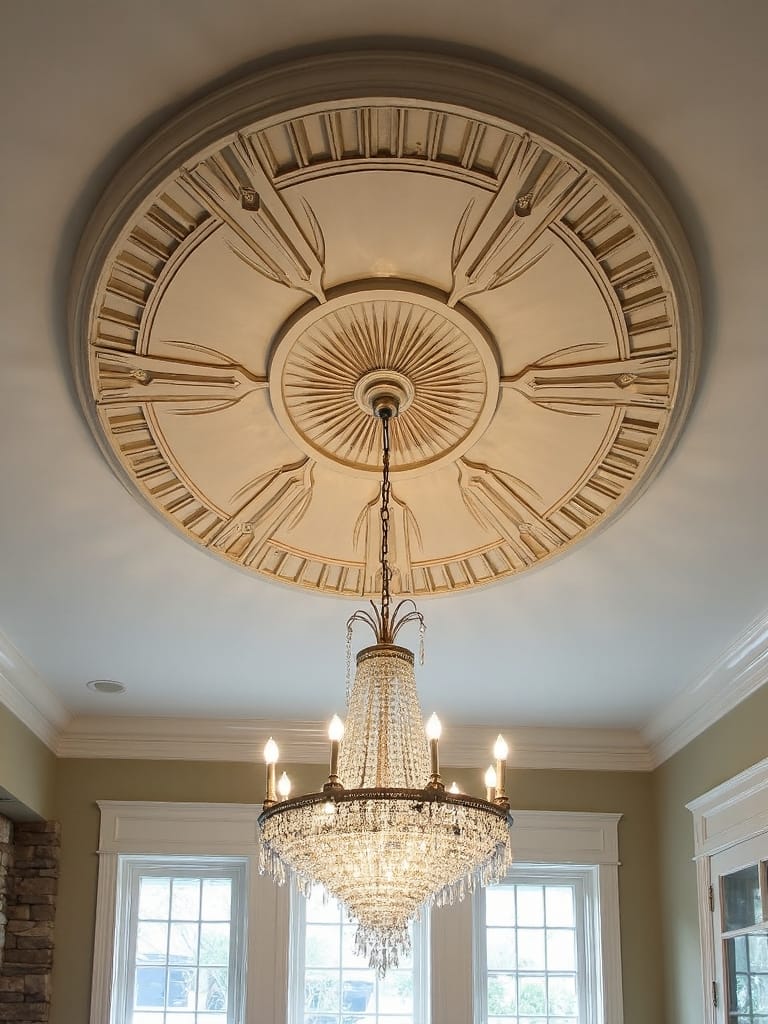 ornate geometric vintage kitchen ceiling