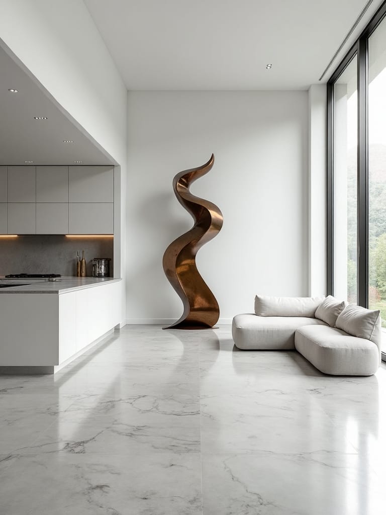 sculptural elements elevate minimalist living spaces