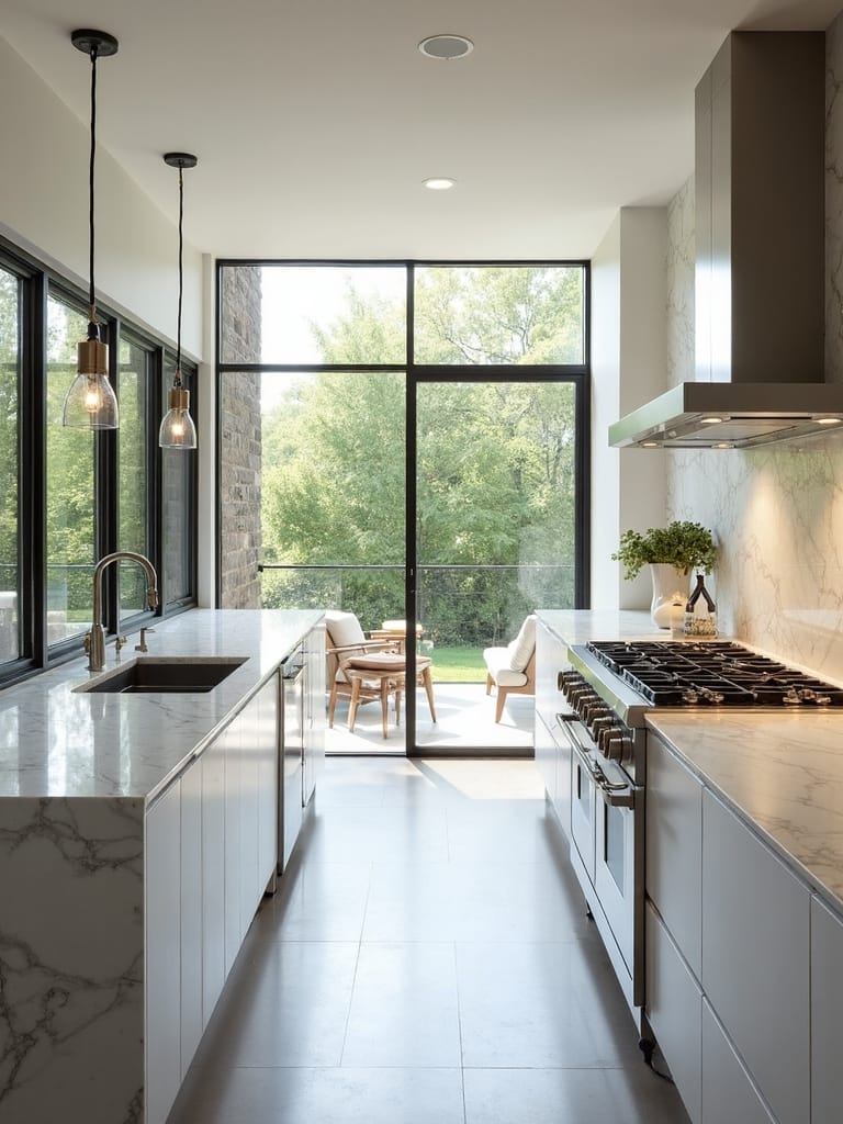 seamless kitchen outdoor visual connection