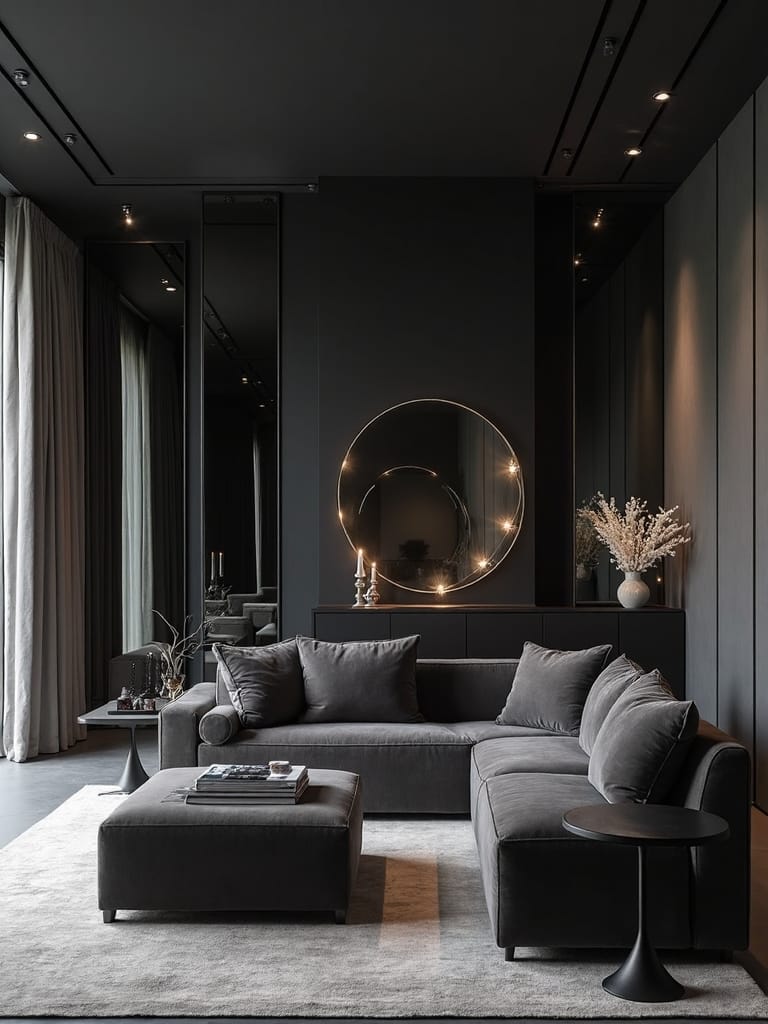 sophisticated dark glass mirror combinations