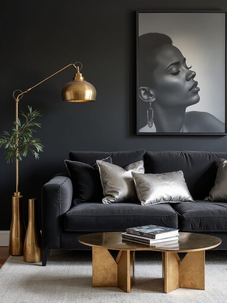 sophisticated metallic modern minimalist decor