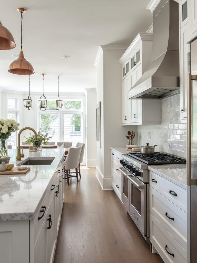 sophisticated mixed metal kitchen design