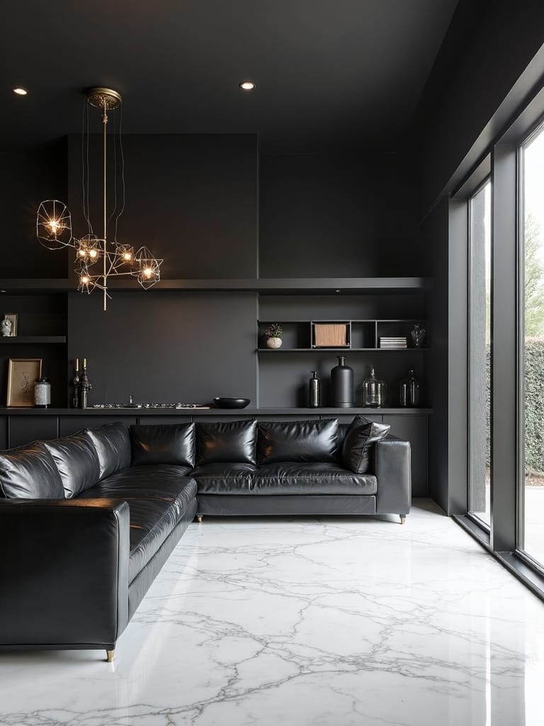 sophisticated monochrome minimalist living room