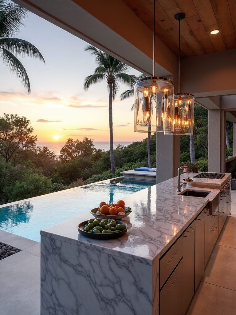 sophisticated poolside entertainment spaces