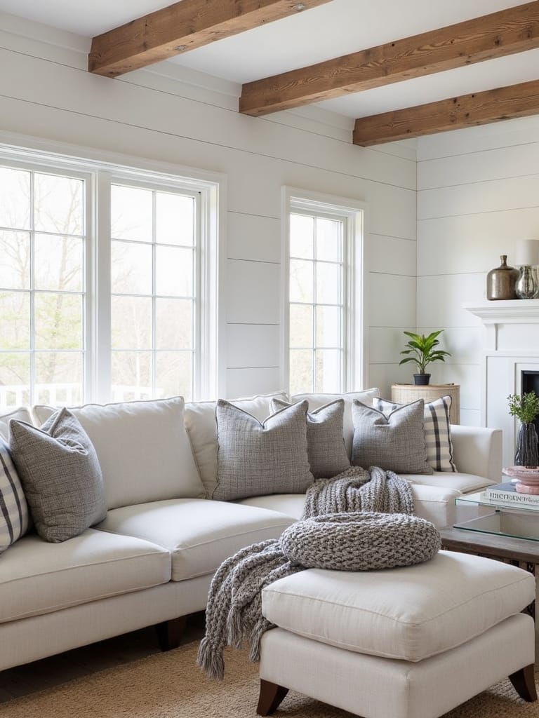 strategically placed plaid accent pieces
