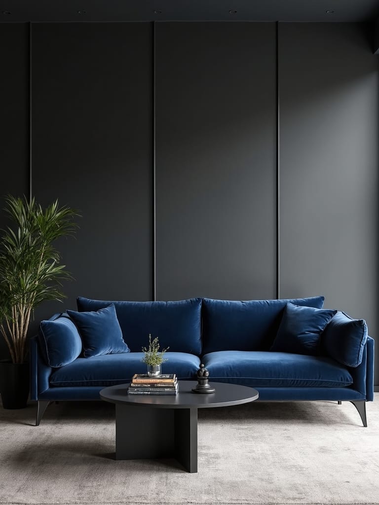 striking sophisticated angular navy furniture