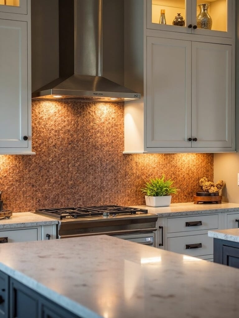 textured bronze lends sophisticated minimalism