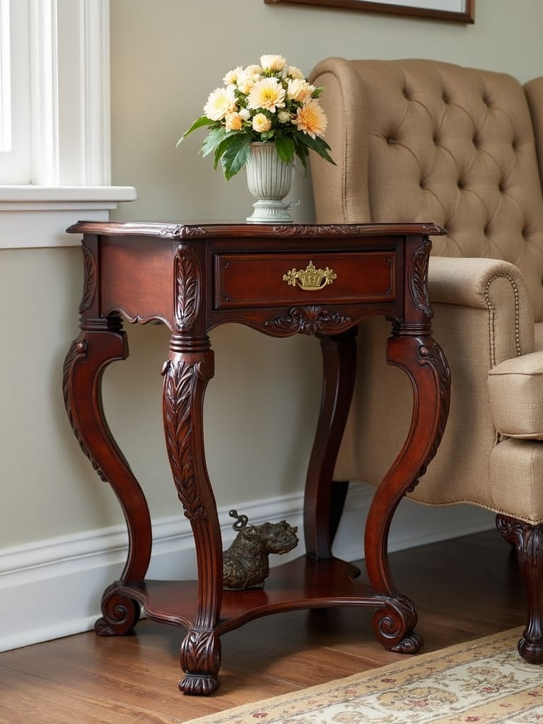 vintage inspired wood side table designs