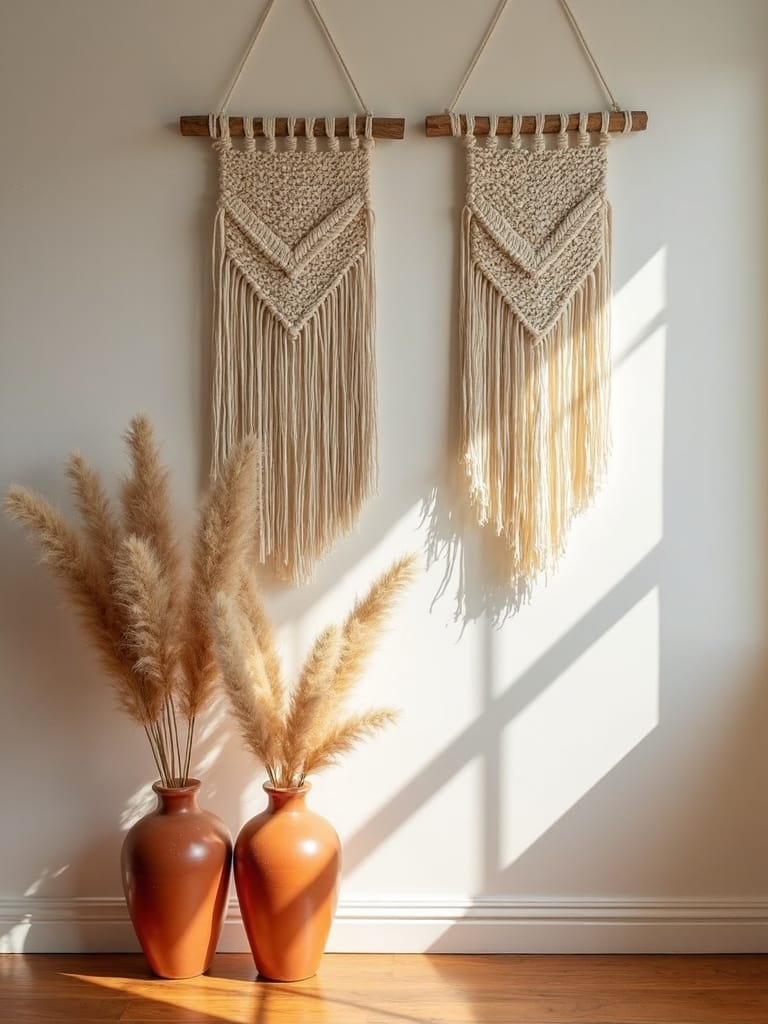 boho macram pampas layering