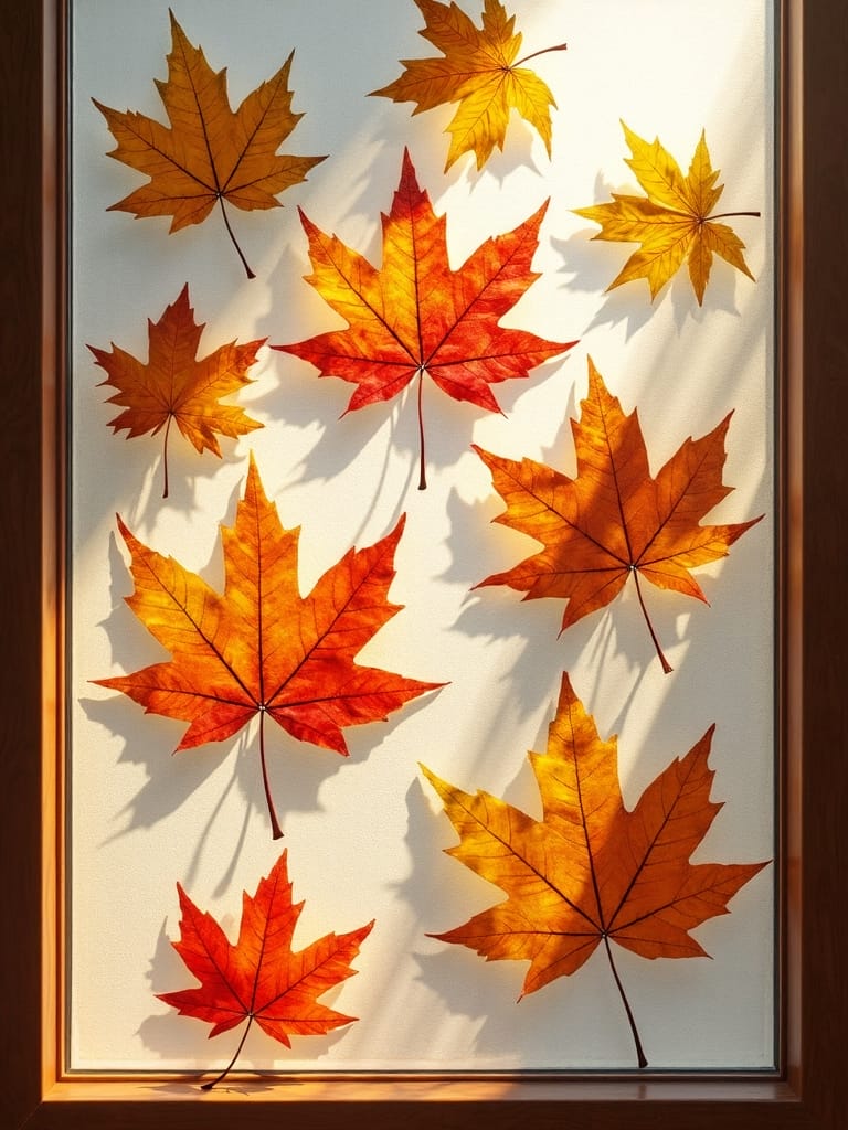 pressed leaf window clings