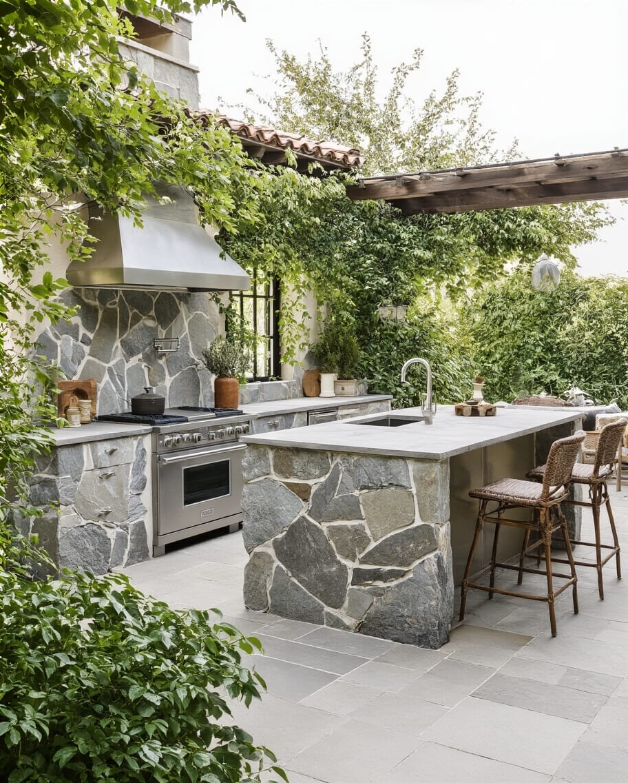 sophisticated outdoor kitchen island elegance