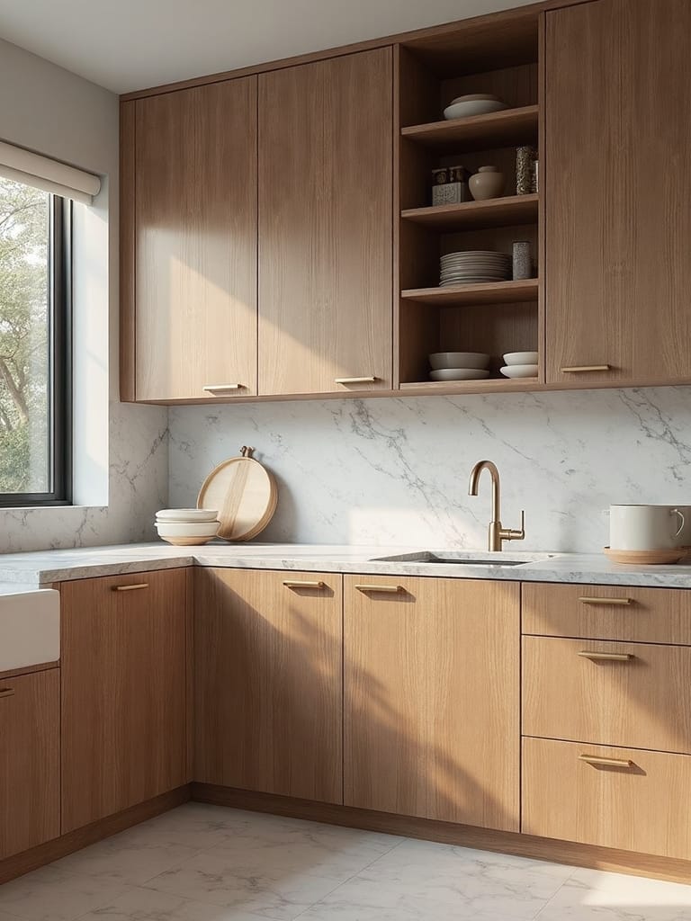 visually captivating textured taupe cabinets