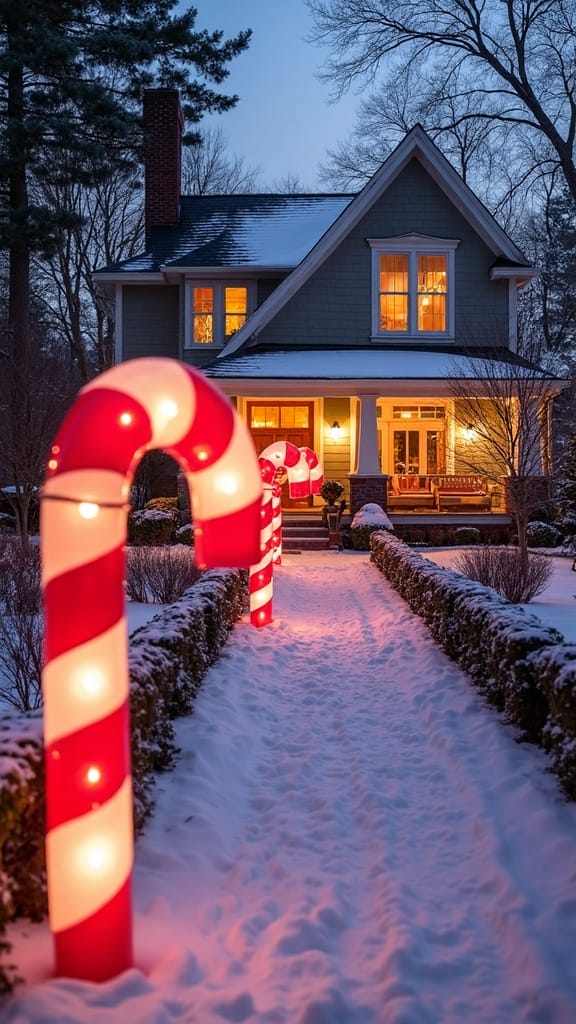 cheerful christmas candy cane decorations