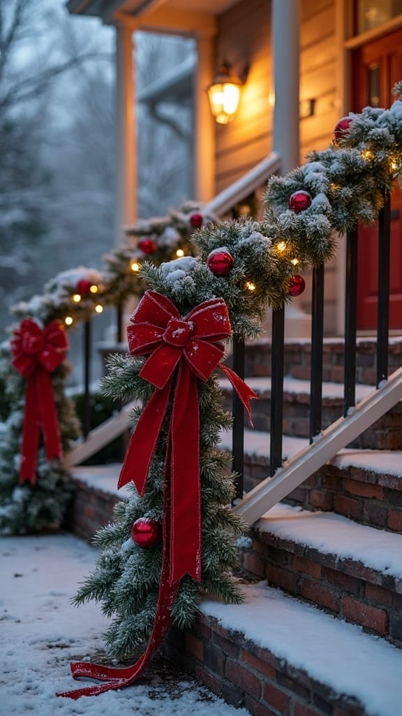 festive outdoor christmas bow decorations